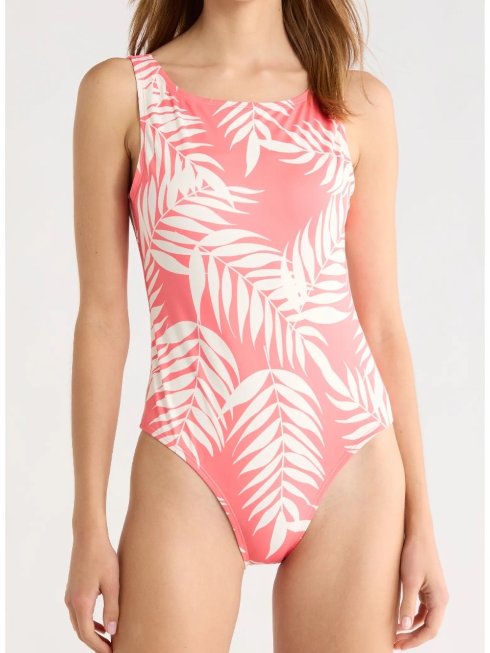 Hutch Buckle Back One Piece Swimsuit Coral Paradise Foliage Size Large New NWT